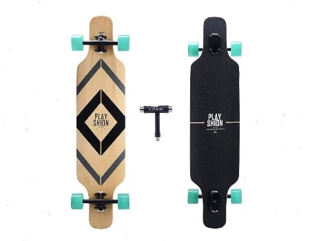 Playshion Drop Through Freestyle Longboard Skateboard