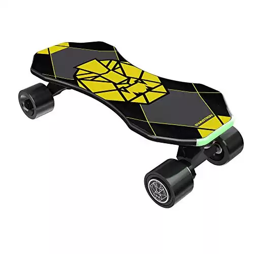 Swagtron NG-3 Swagskate Electric Skateboard - Kick-Assist, A.I. Smart Sensors, Move-More/Endless Mode, 9” Deck, Black, 72mm Wheels