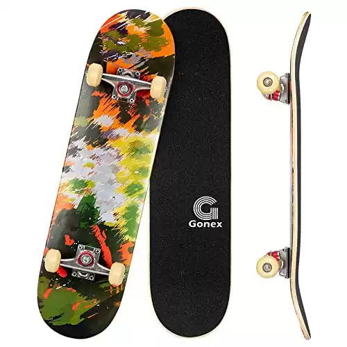 Gonex Standard Skateboard - 31 x 8'', Double Kick Concave, 9 Layer Maple Deck